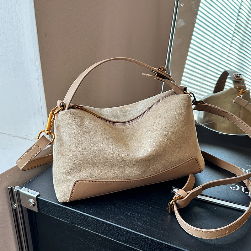 Suede Mini Bucket Handbag