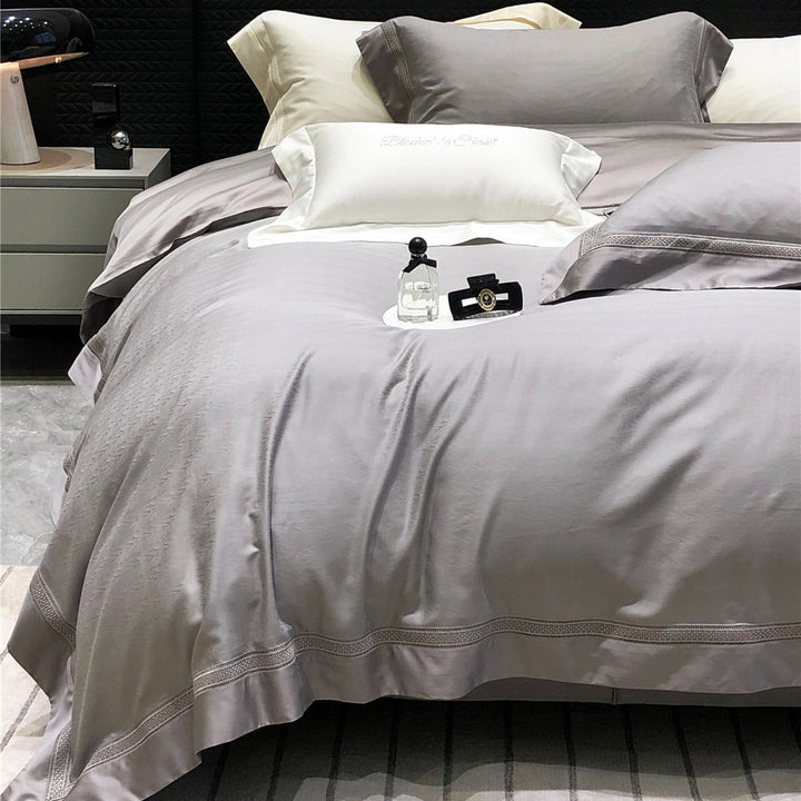 Hotel-Grade Silky Sateen Duvet Cover Set with Ladder-Stitch Hem & Envelope Shams