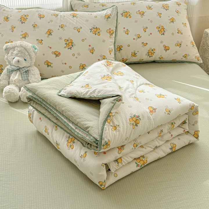 Floral Patterned Quilted Bedspread