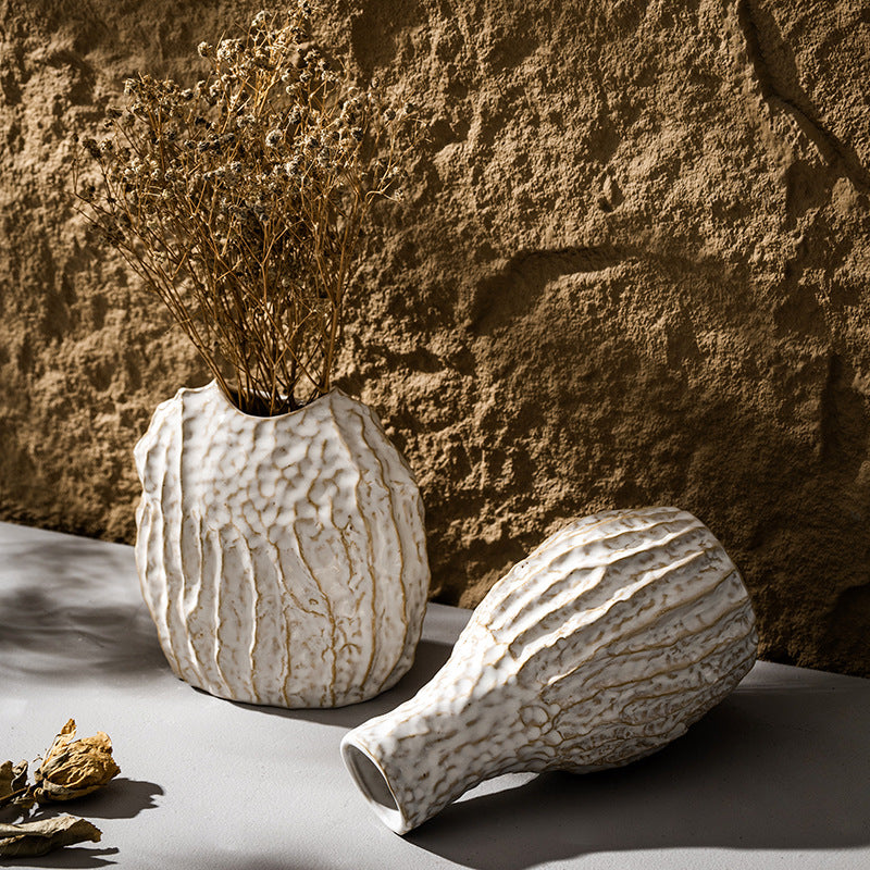 Textured Rustic Handmade Ceramic Table Drop Vase