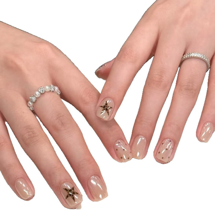 Artistic Nail Art Extensions with Star Accents