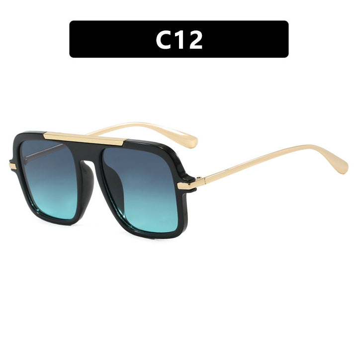 Women's square designer sunglasses with gold accents and protective UV filter Stornfield