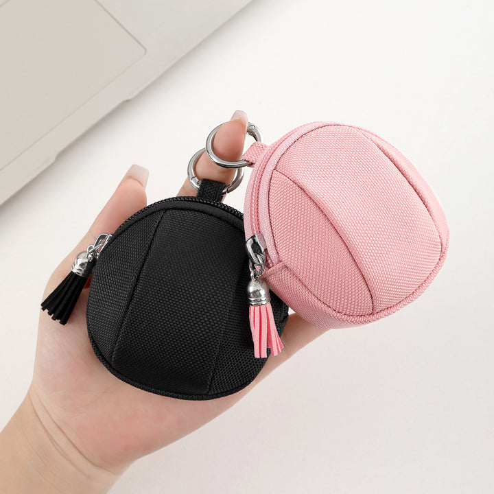 Compact Round Zippered Coin Pouch