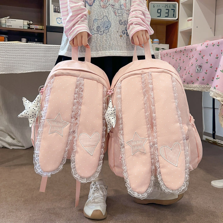 Cute Bunny-Ear Design Embellished Backpack Stornfield