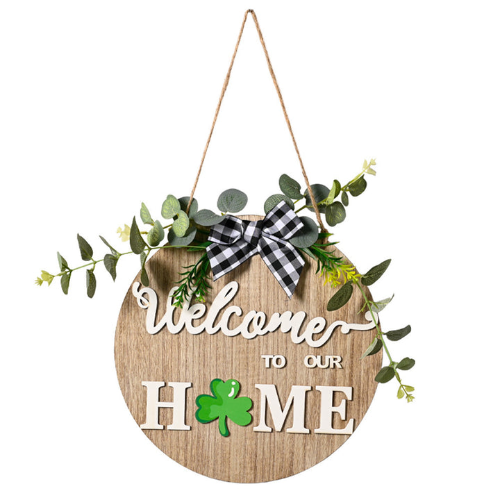 Decorative wooden sign with welcome message Stornfield