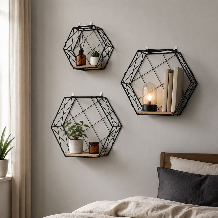 Geometric Wire Shelf Organizer