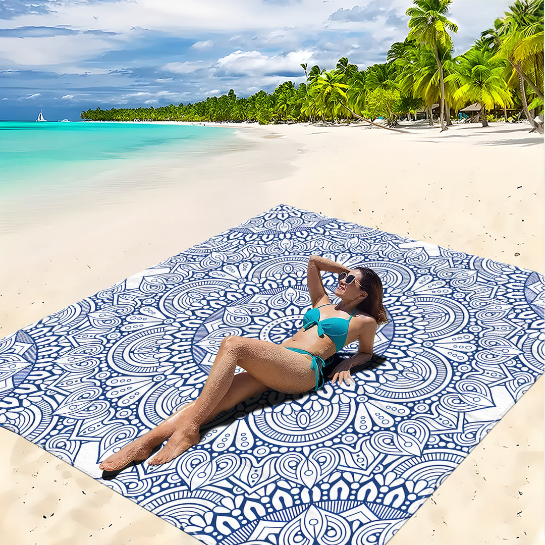 Mandala Design Beach Mat Stornfield