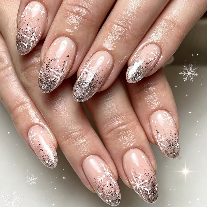 Snowflake Glitter Gel Nail Art Stornfield
