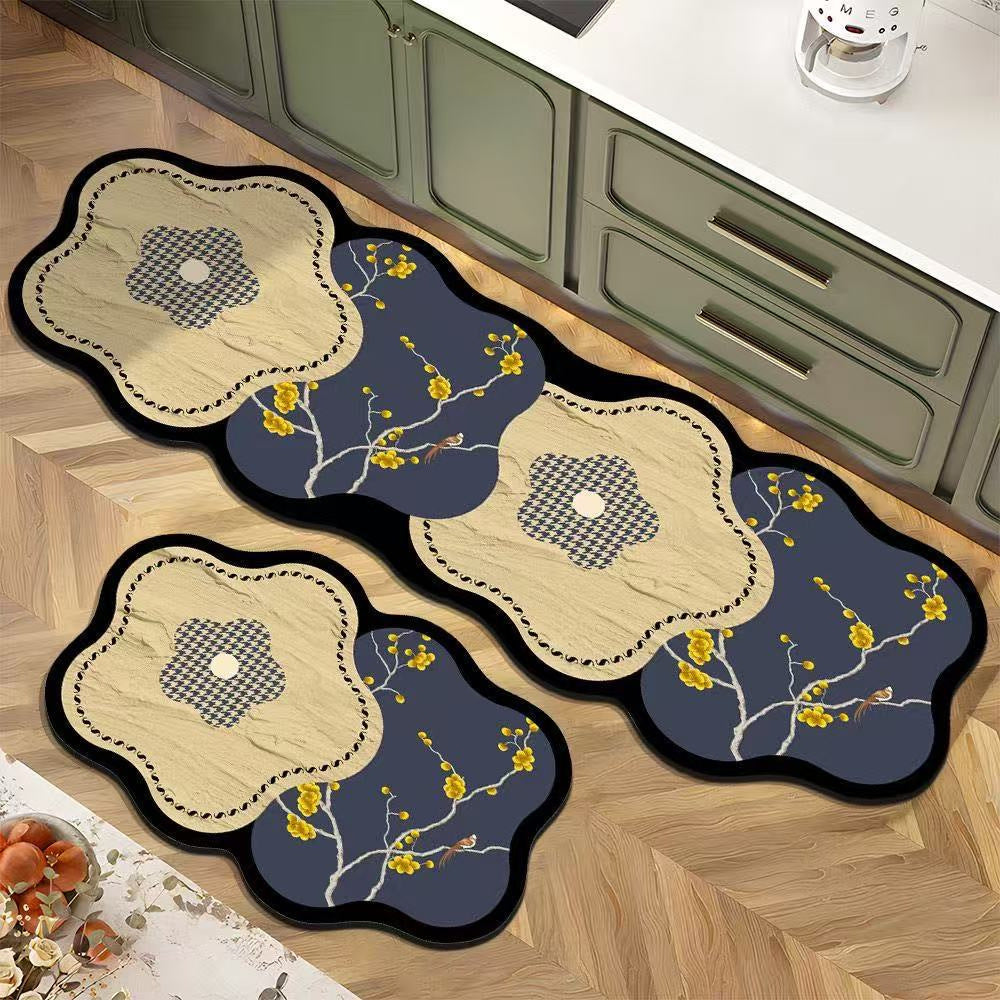 Decorative Floral Kitchen Mat