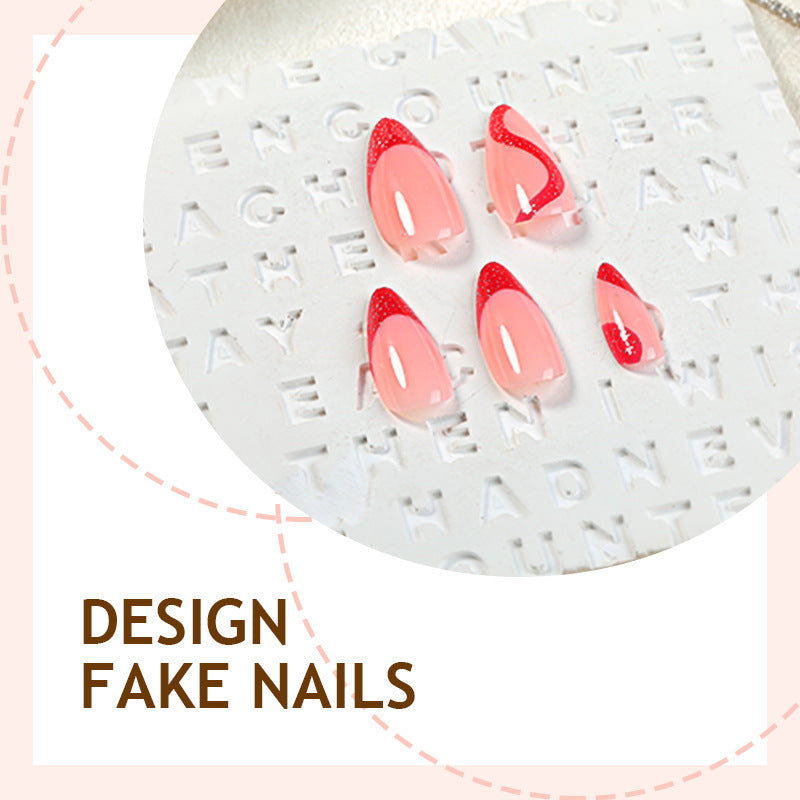 Acrylic nail set with modern tips and glitter accents Stornfield