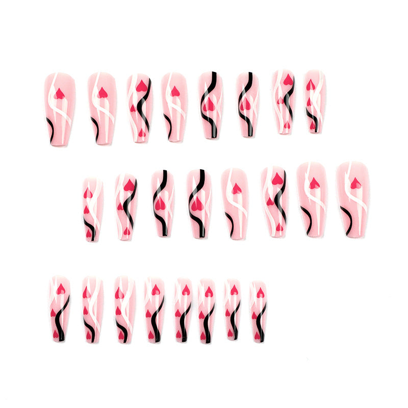 Artificial nail extensions with heart design Stornfield