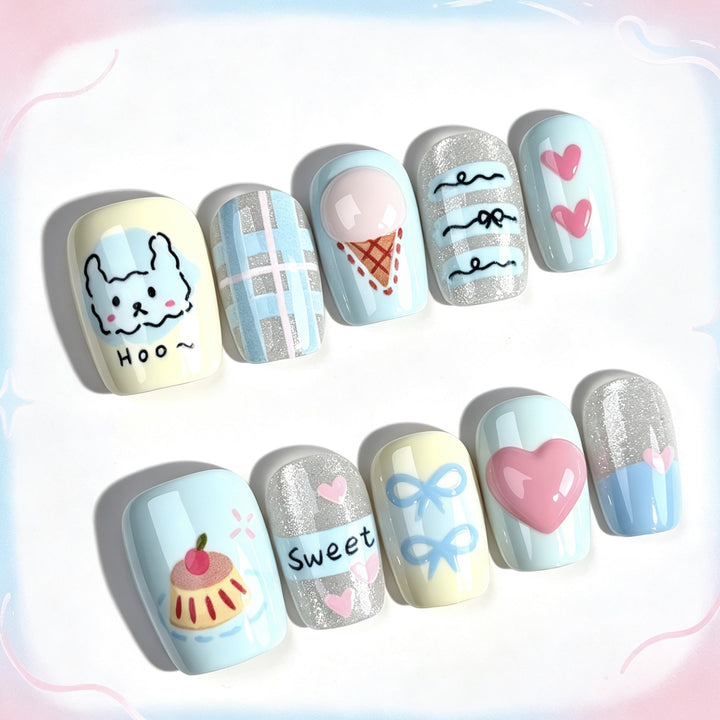 Fun Character-Themed Press-On Nail Set