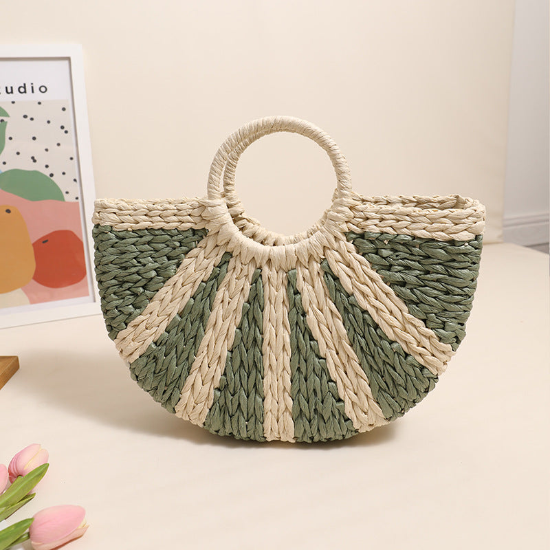 Handbag Made of Handwoven Bast with Base Structure Stornfield