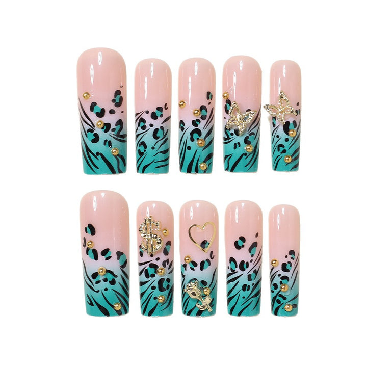 Stylish Bling Leopard Print Press-On Nail Tips Stornfield
