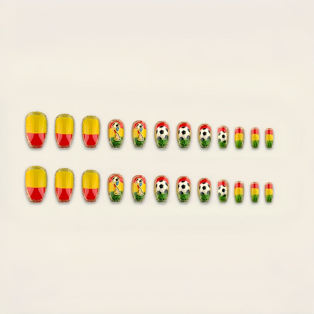 Sporty Football Design Artificial Nails Stornfield