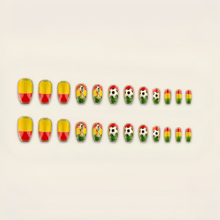 Sporty Football Design Artificial Nails Stornfield
