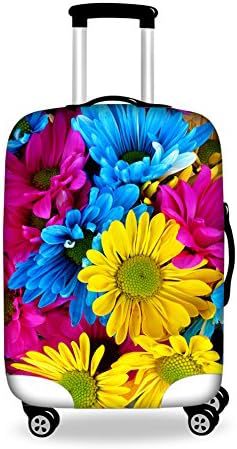 Unisex nano elastic suitcase cover with horse and sunflower motif, stretchable stretch protection for hard shell trolley with zipper Stornfield