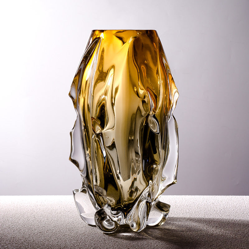 Handcrafted Sculptural Melted-Edge Thick-Glass Centrepiece Vase Stornfield