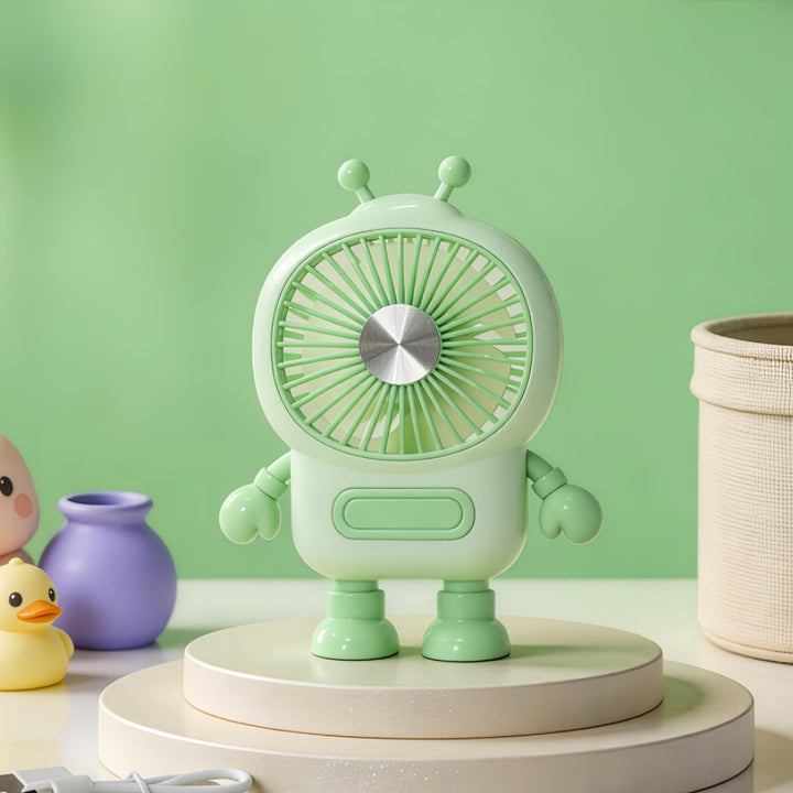 Ladies Portable Robot Fan with USB Charging Function and Flexible Design Stornfield