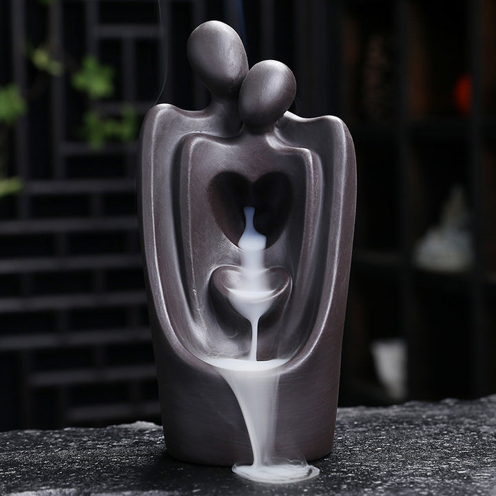 Artistic Couple Figurine Waterfall Incense Holder