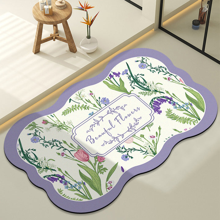 Botanical-Inspired Motivational Area Rug