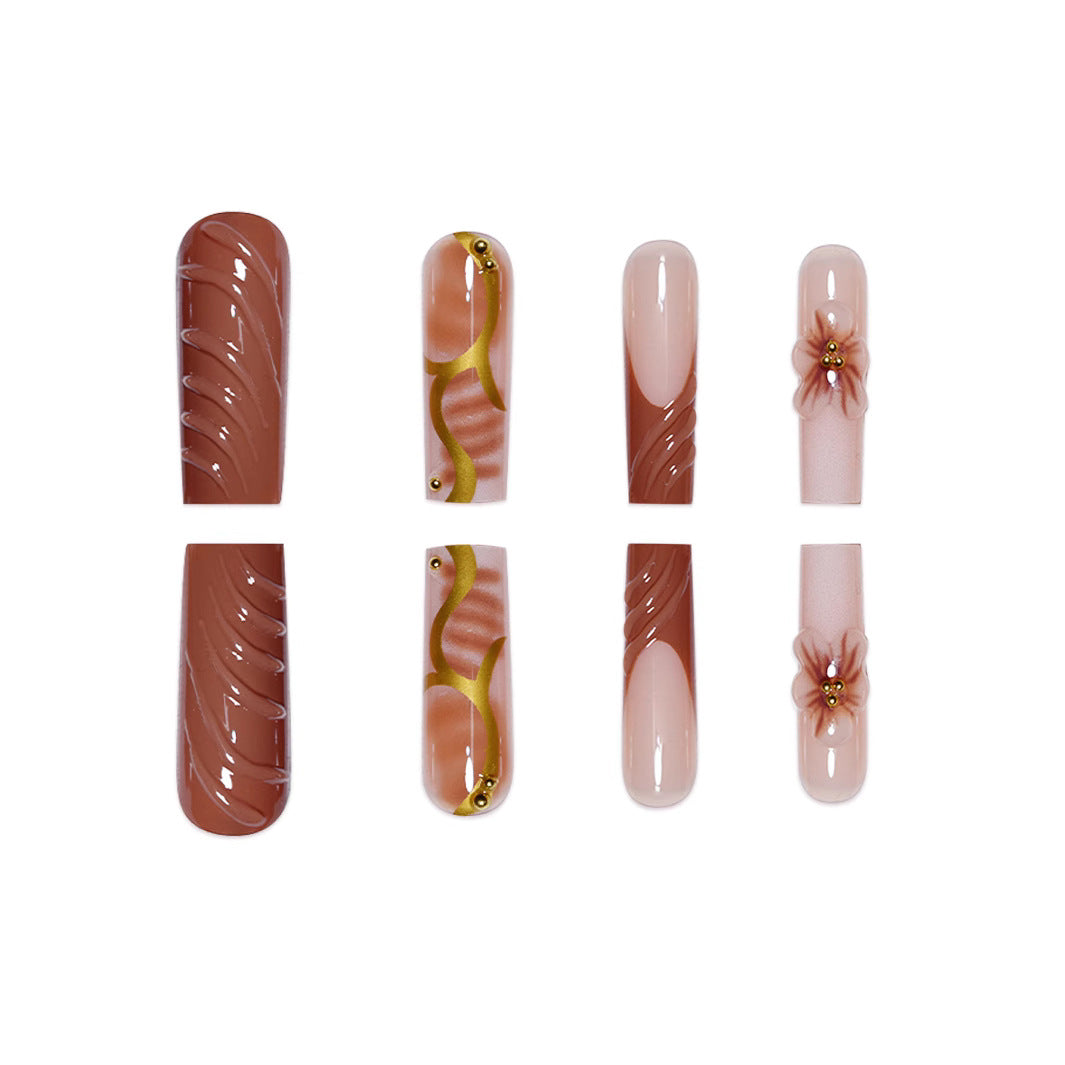 3D Floral Art Acrylic Nail Enhancements Stornfield