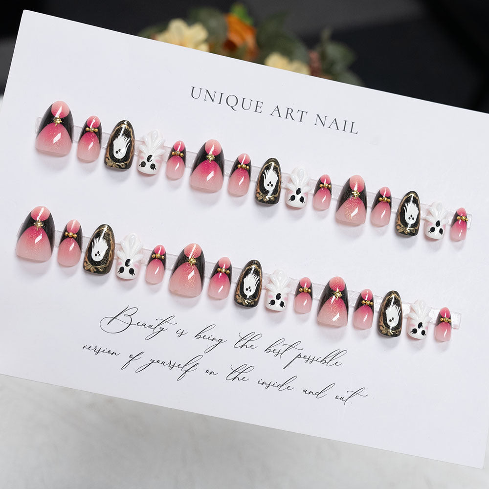 Artistic Halloween-Themed Press-On Nails  1791110893