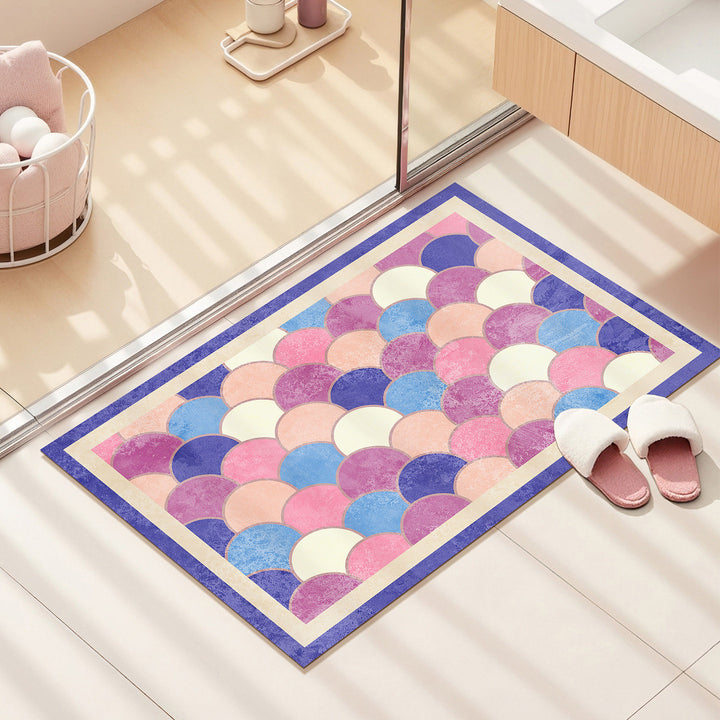 Colorful Geometric Pattern Bath Mat
