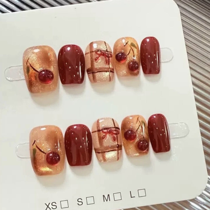 Artistic Glossy Press-On Nail Set