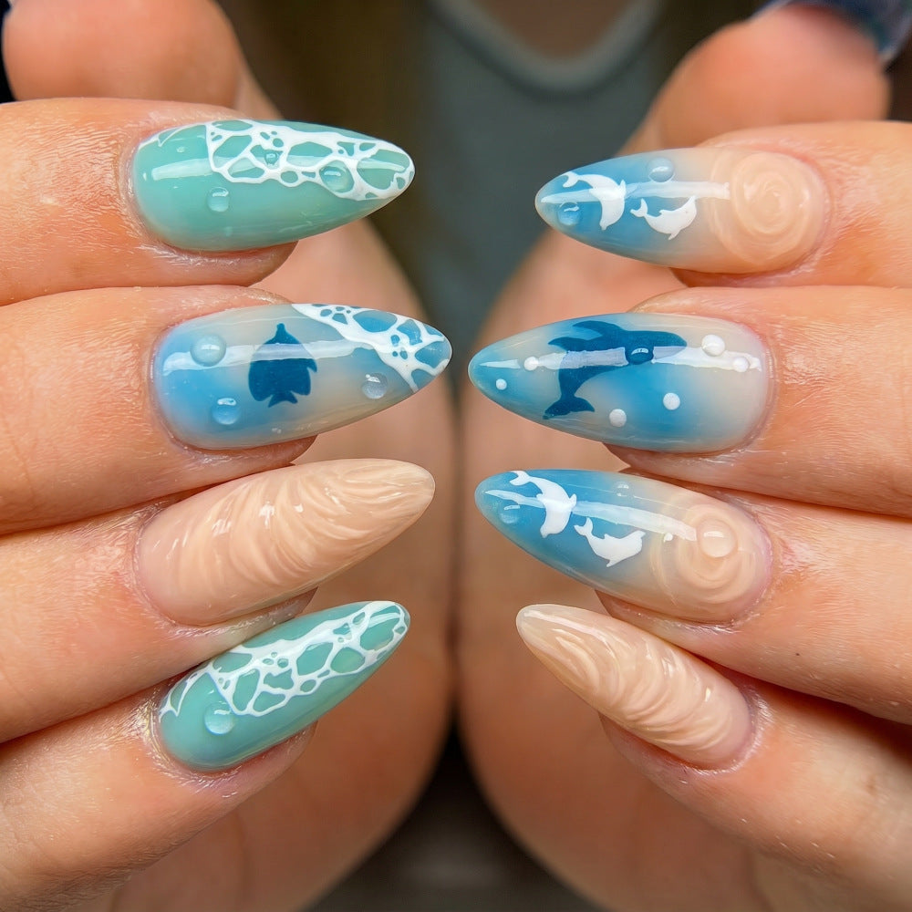 Underwater-themed art nails Stornfield