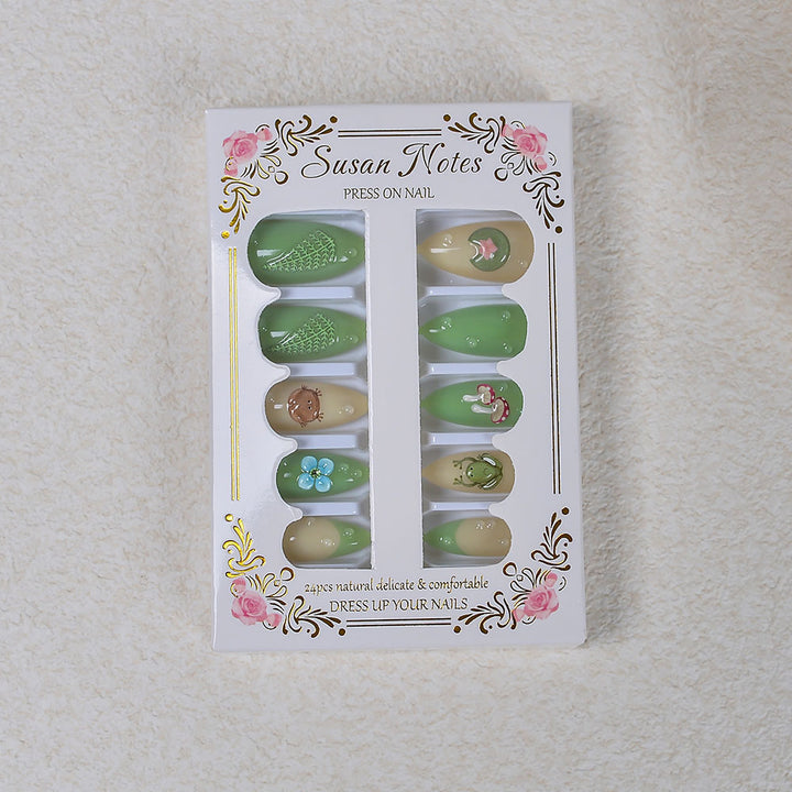 Nature-Themed Artistic Press-On Nails Stornfield