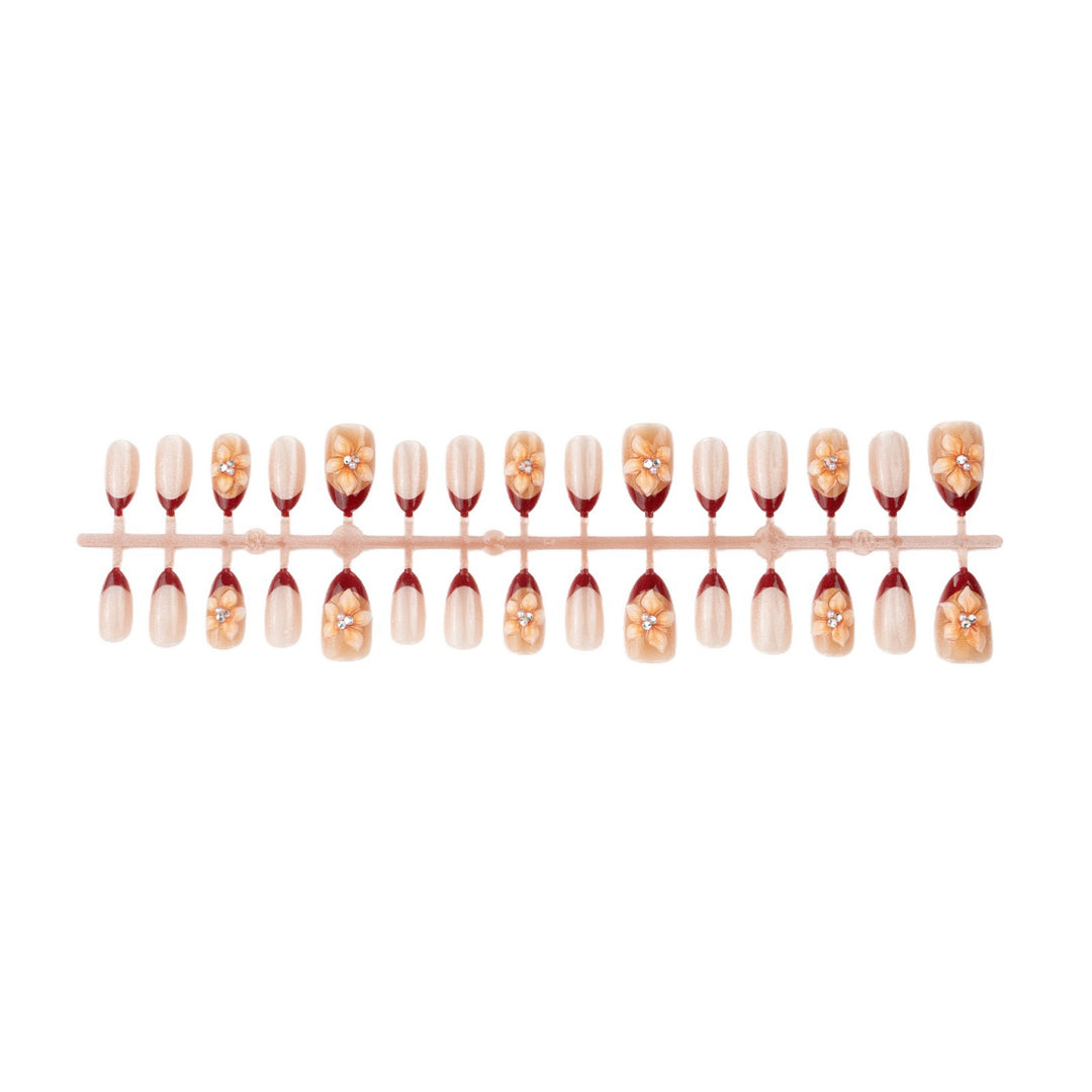Premium Artificial Nails with Floral Accents Stornfield