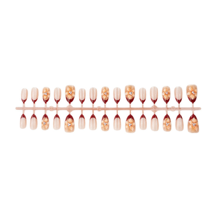 Premium Artificial Nails with Floral Accents Stornfield