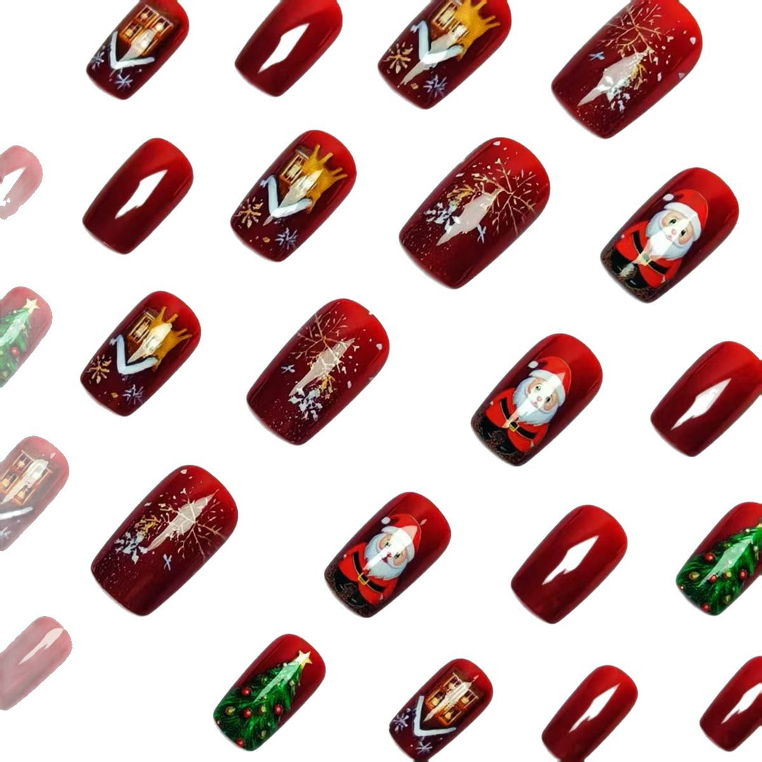 Artificial nails with festive Christmas motif Stornfield