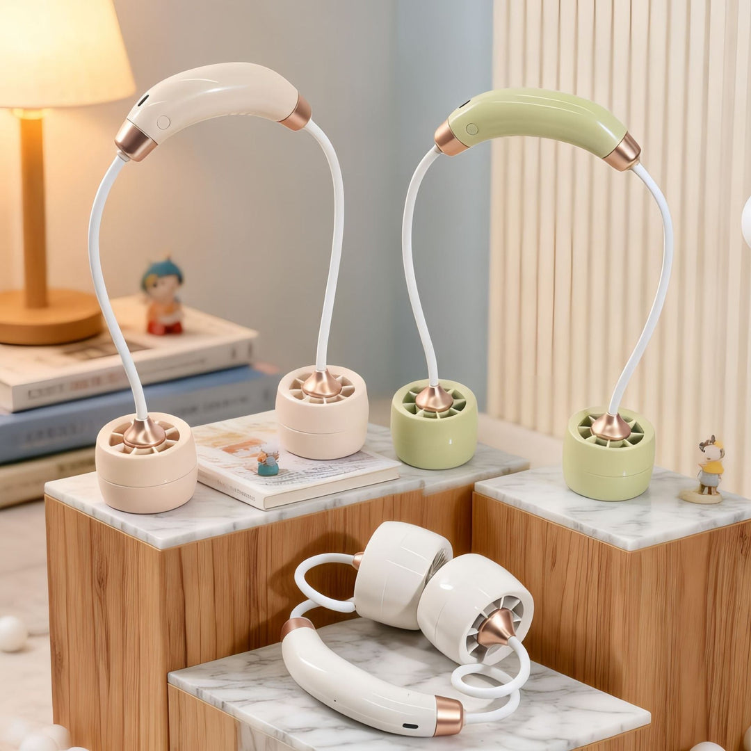 Women Portable Neck Fan with Flexible Arm and USB Connection Stornfield