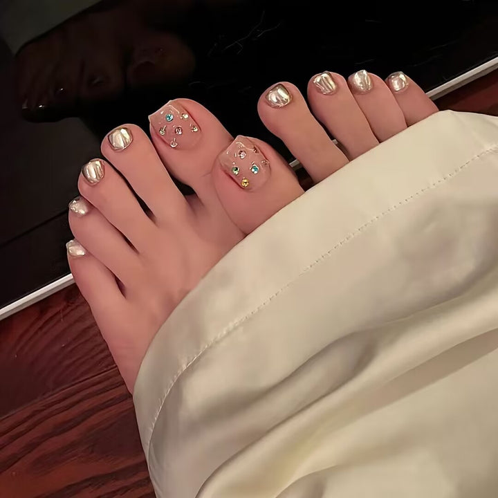 Heart-Embellished Press-On Toe Nails Stornfield