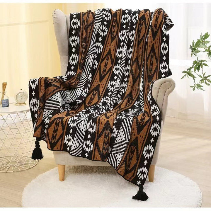 Geometric Knit Throw Blanket