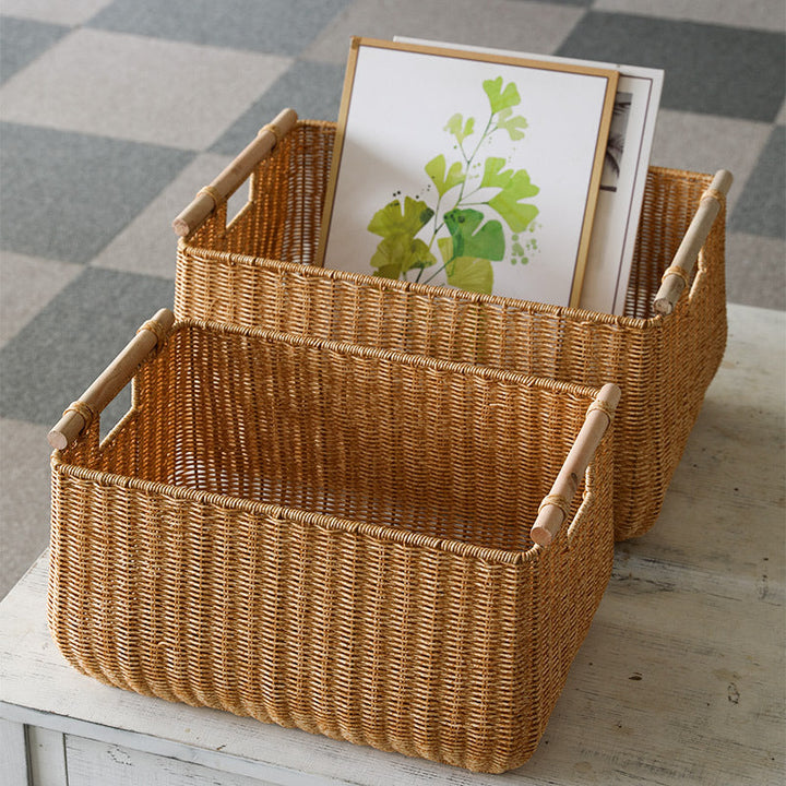 Large Handwoven Storage Basket with Ergonomic Handles Stornfield