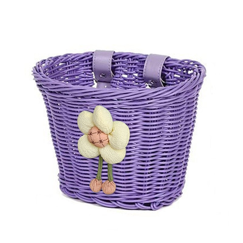 Floral-Embellished Bicycle Basket Stornfield