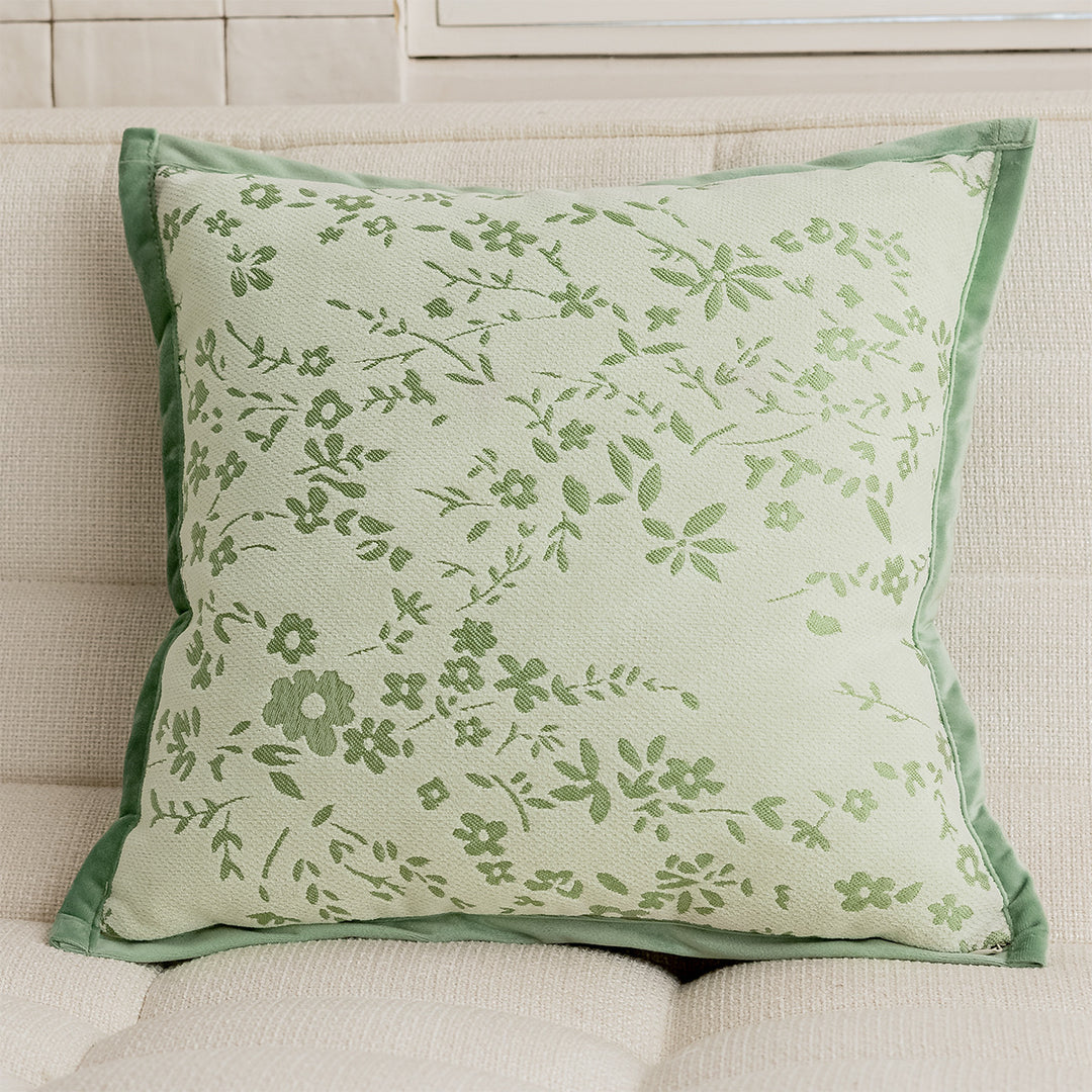 Floral decorative cushion with high-quality fabric cover
