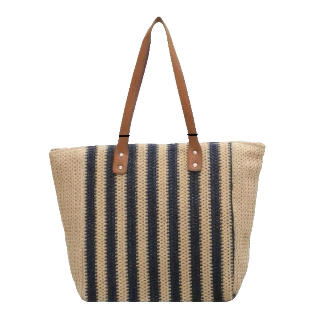 Handcrafted beach bag with structured stripe pattern Stornfield