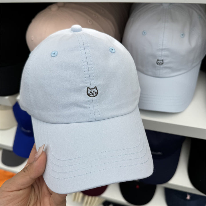 Women's Cat-Embroidered Cotton Baseball Cap Stornfield
