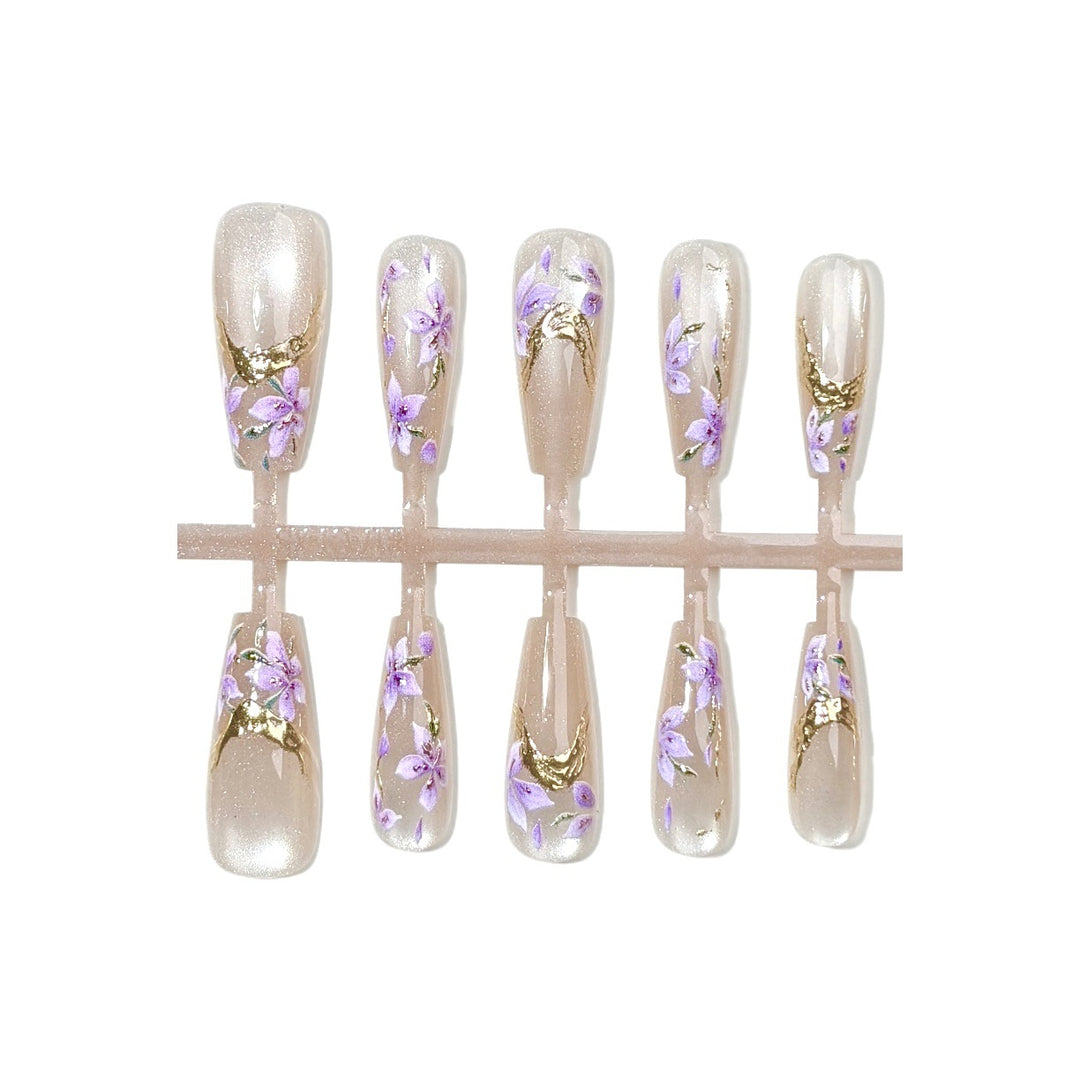 Floral-Design Press-On Nail Kit