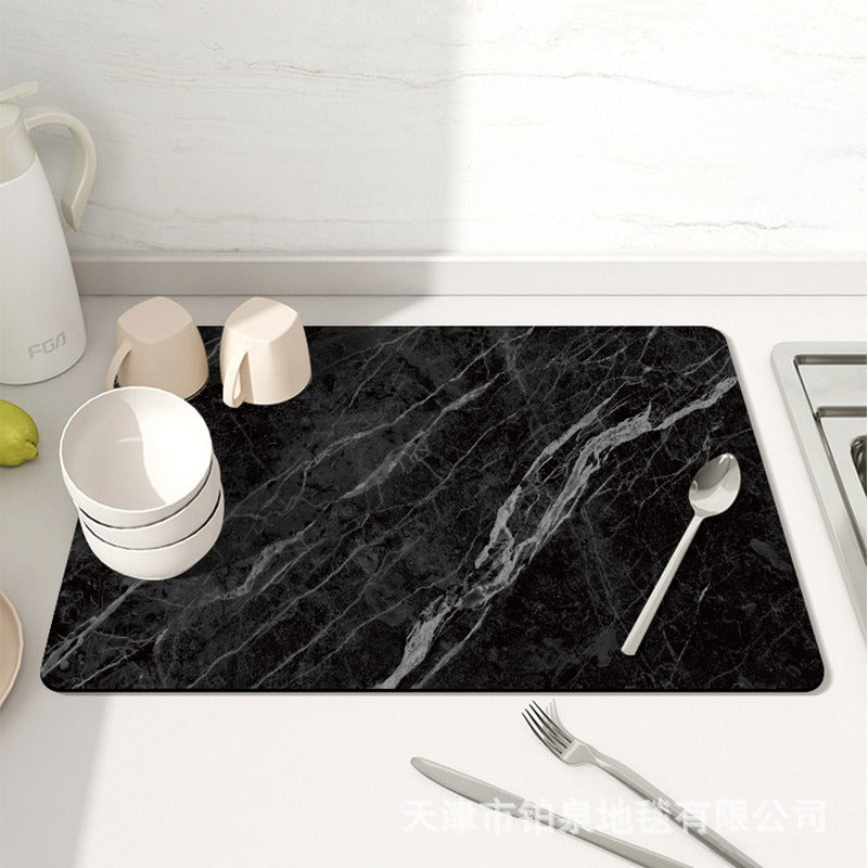 Stylish Marble-Effect Kitchen Mat Stornfield