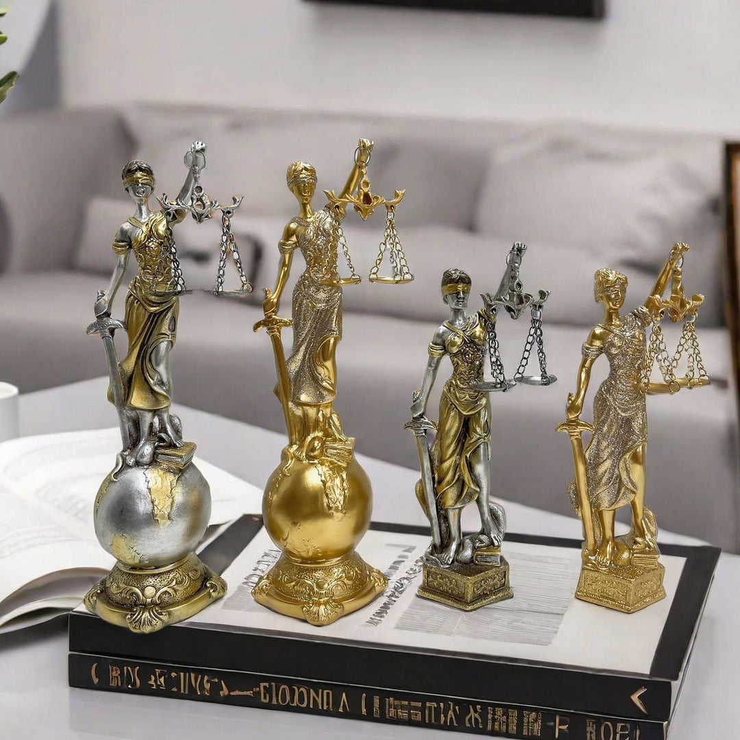 Elegant statue of Justitia in artistic details Stornfield