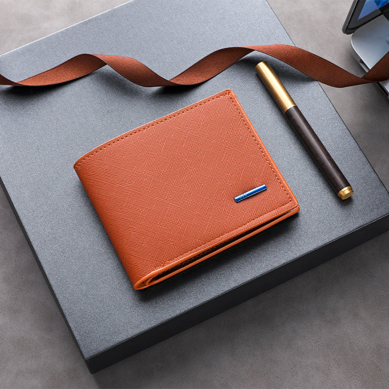 Textured Leather Folded Wallet Stornfield