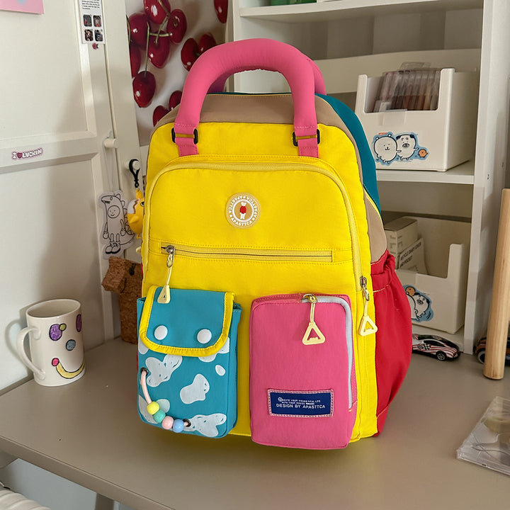 Color Block Multi-Functional Backpack Stornfield