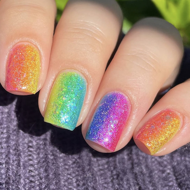 Sparkling Gradient Glitter Nail Art Extensions Stornfield