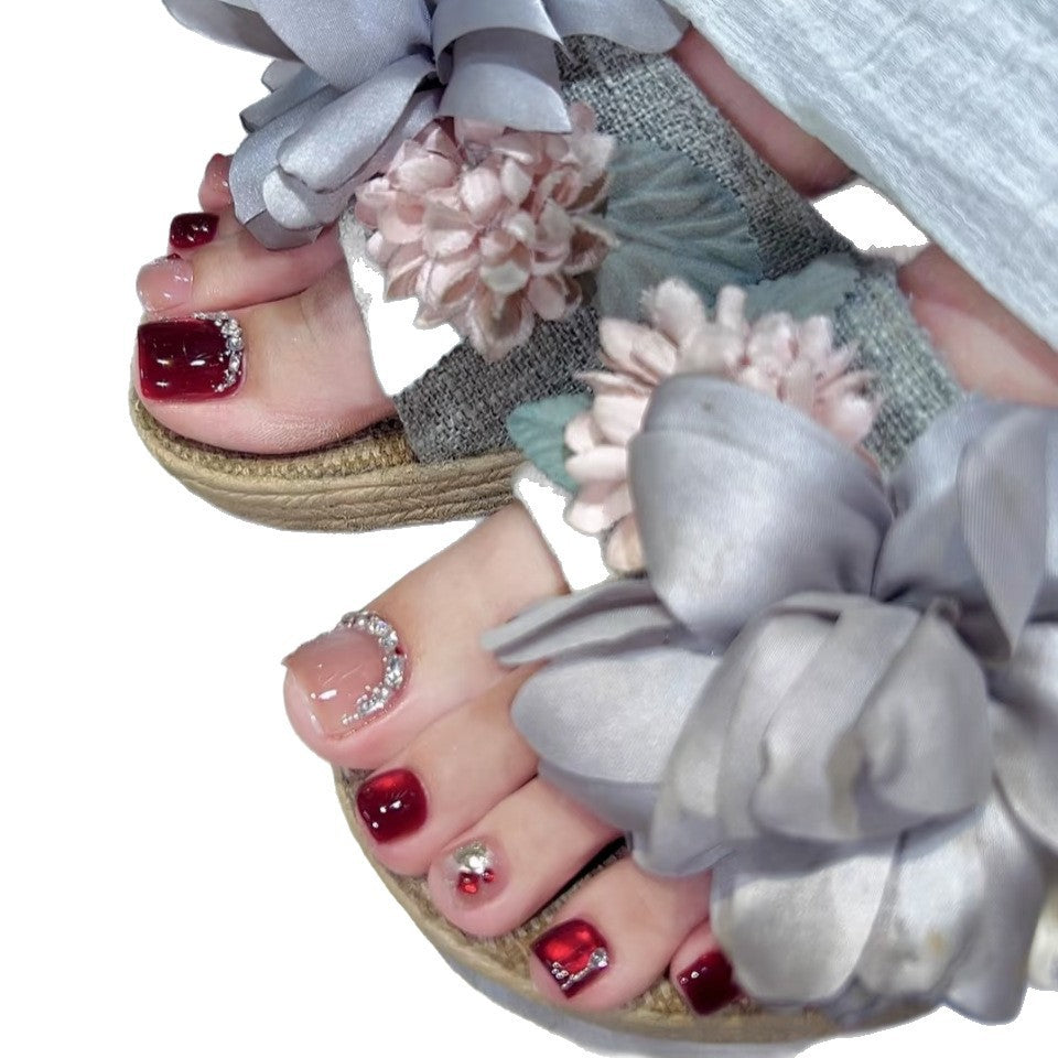 Floral Embellished Slide Sandals Stornfield