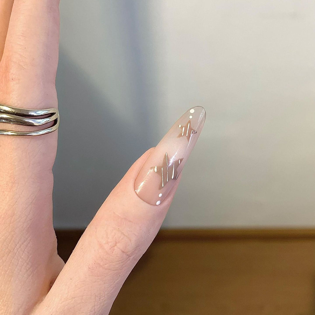 Artificial nails with creative glitter effect and animal design Stornfield